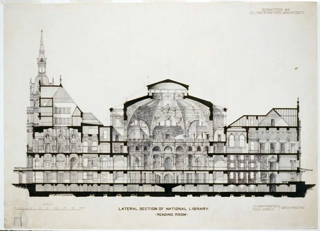 Drawing of a proposal for the US national library