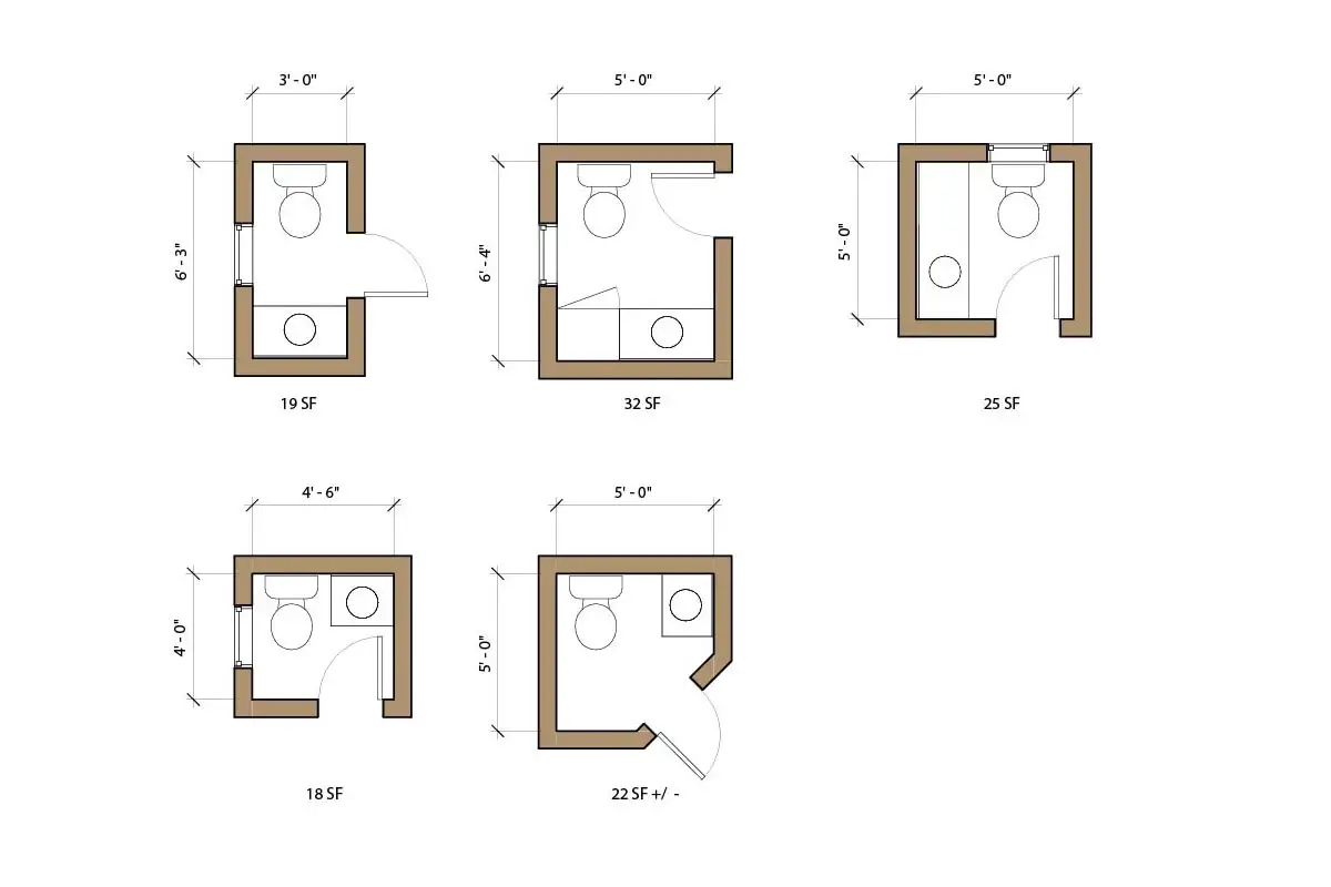 Designing A Powder Room Or 1 2 Bath with Floor Plans 